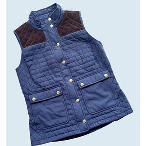 VINEYARD VINES Navy Hunter Suede Patch Outdoor Vest Size Small